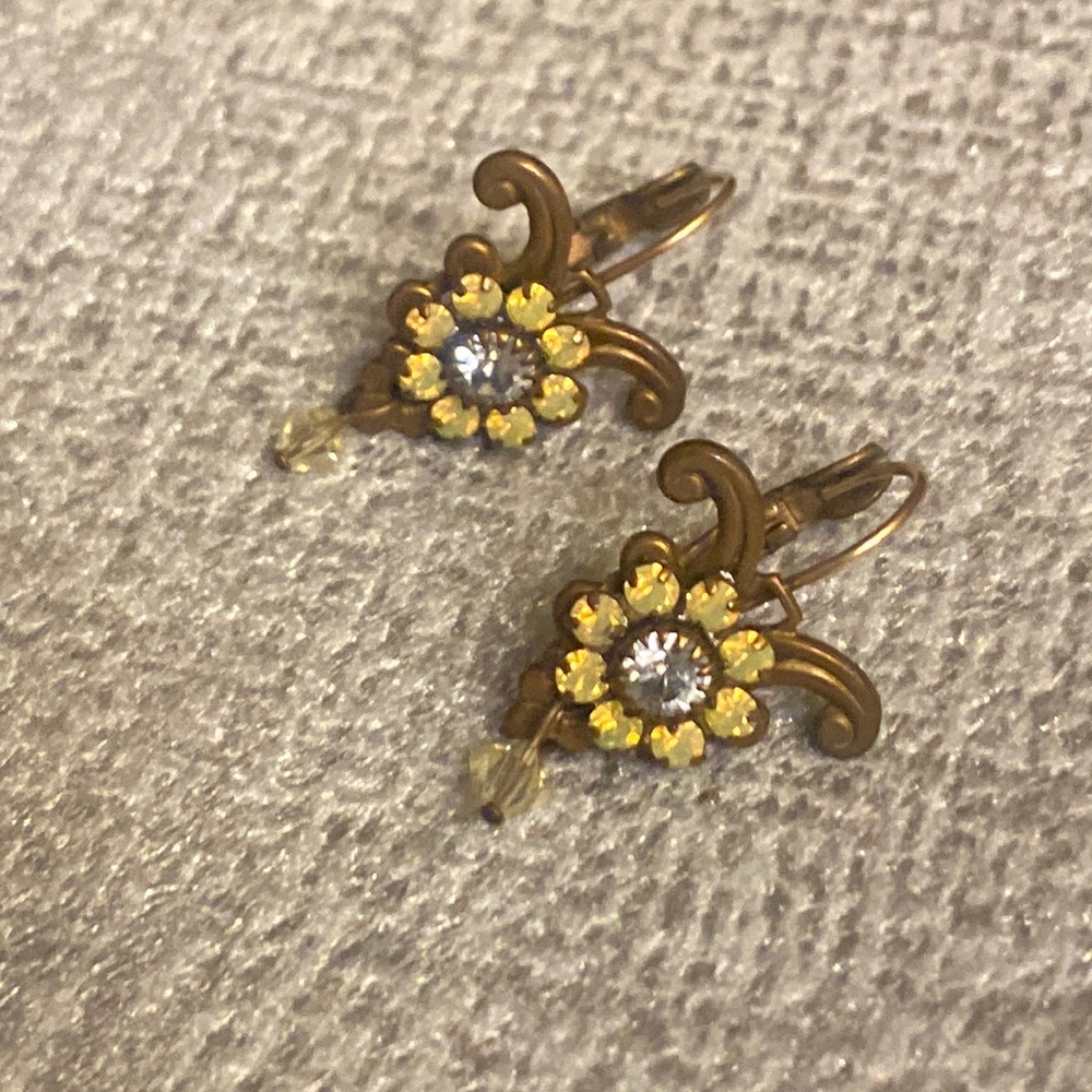 Gold-tone Earrings with Flora Design